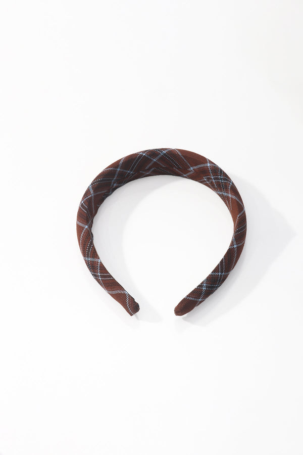 Carraig Donn Brown & Blue Check Print Hairband