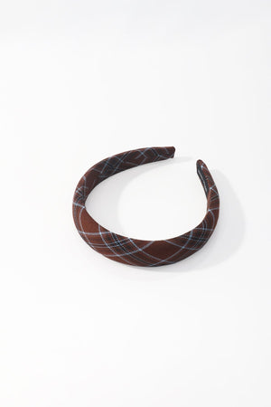 Carraig Donn Brown & Blue Check Print Hairband