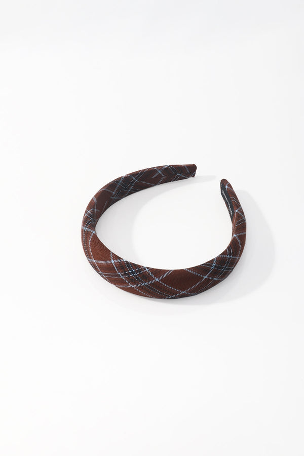 Carraig Donn Brown & Blue Check Print Hairband