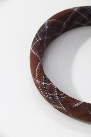 Carraig Donn Brown & Blue Check Print Hairband