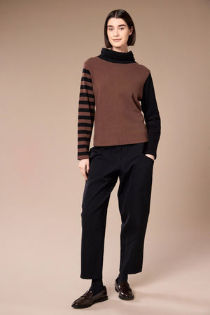 Carraig Donn Brown Colour Block Stripe Fleece
