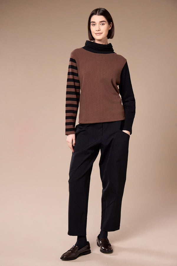 Carraig Donn Brown Colour Block Stripe Fleece