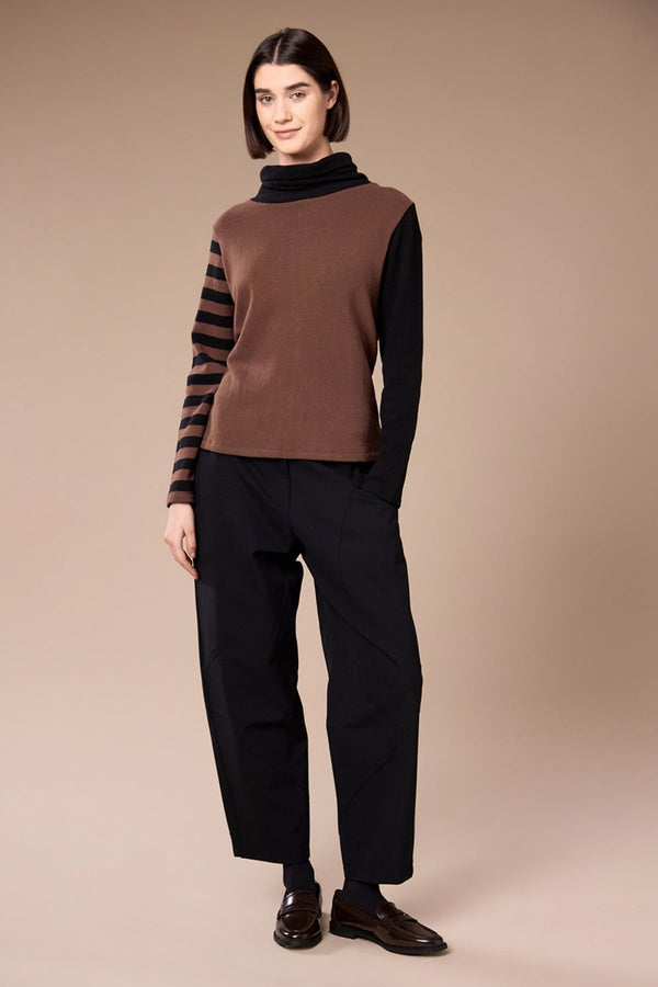 Carraig Donn Brown Colour Block Stripe Fleece