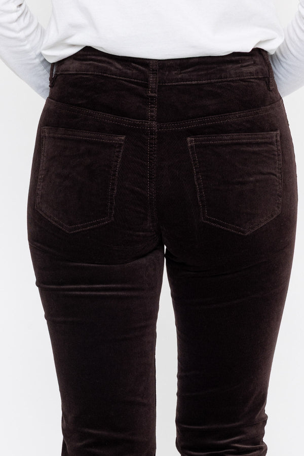 Carraig Donn Brown Corduroy High Waist Straight Leg Trousers