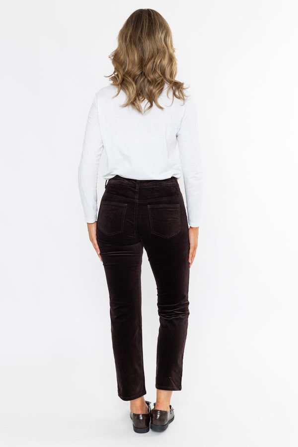 Carraig Donn Brown Corduroy High Waist Straight Leg Trousers