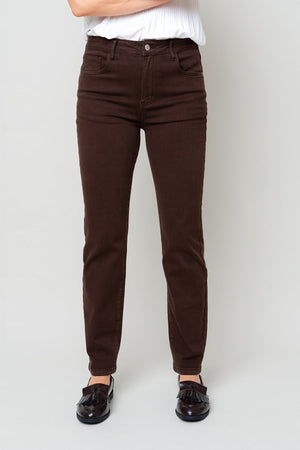 Carraig Donn Brown Denim High Waist Straight Leg 5 Pocket Jeans