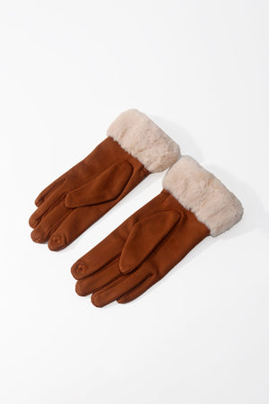 Carraig Donn Brown Faux Fur Trim Gloves