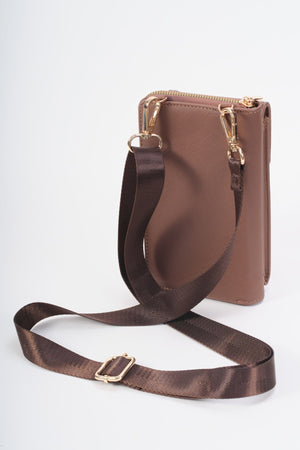 Carraig Donn Brown Faux Leather Crossbody Phone Bag