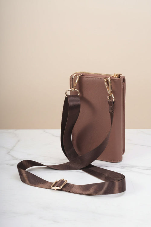 Carraig Donn Brown Faux Leather Crossbody Phone Bag
