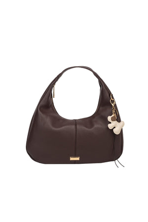 Carraig Donn Brown Faux Leather Dog Charm Hobo Shoulder Bag