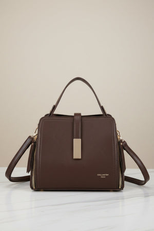 Carraig Donn Brown Faux Leather Metal Detail Top Handle Tote Bag