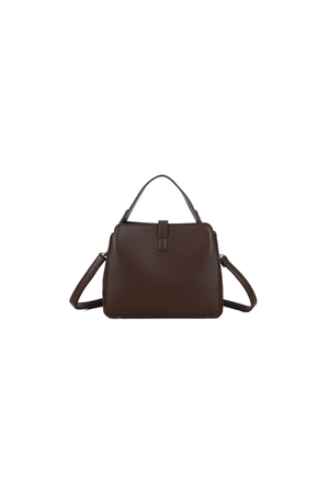 Carraig Donn Brown Faux Leather Metal Detail Top Handle Tote Bag