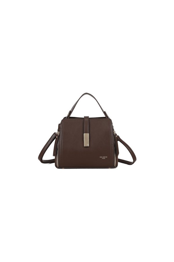 Carraig Donn Brown Faux Leather Metal Detail Top Handle Tote Bag