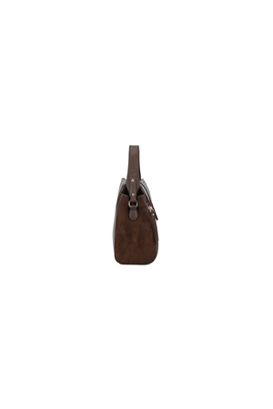 Carraig Donn Brown Faux Leather Metal Detail Top Handle Tote Bag