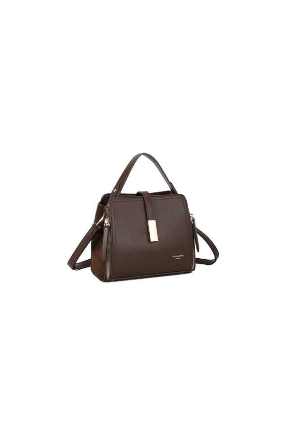 Carraig Donn Brown Faux Leather Metal Detail Top Handle Tote Bag