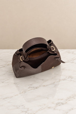 Carraig Donn Brown Faux Leather Top Handle Shoulder Bag