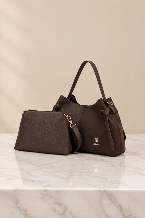 Carraig Donn Brown Faux Leather Top Handle Shoulder Bag