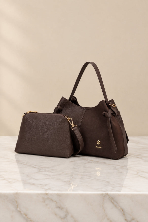 Carraig Donn Brown Faux Leather Top Handle Shoulder Bag