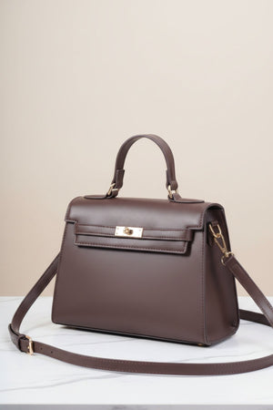 Carraig Donn Brown Faux Leather Top Handle Tote Bag