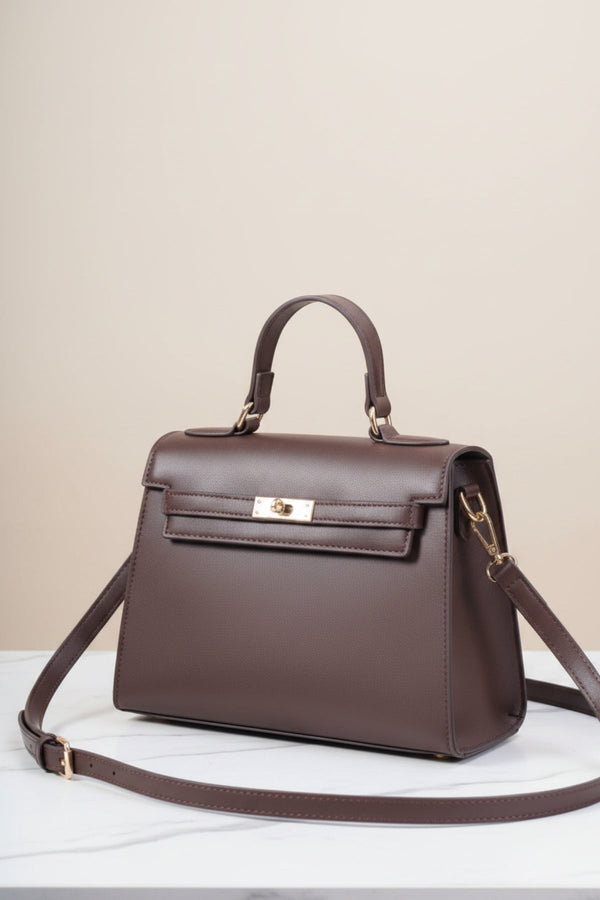 Carraig Donn Brown Faux Leather Top Handle Tote Bag