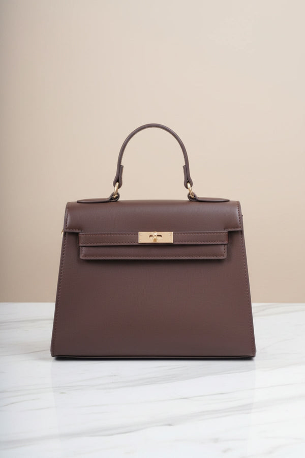 Carraig Donn Brown Faux Leather Top Handle Tote Bag