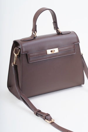 Carraig Donn Brown Faux Leather Top Handle Tote Bag