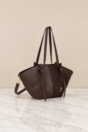 Carraig Donn Brown Faux Leather Winged Shoulder Tote Bag