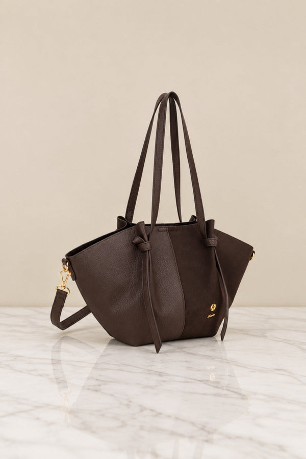 Carraig Donn Brown Faux Leather Winged Shoulder Tote Bag
