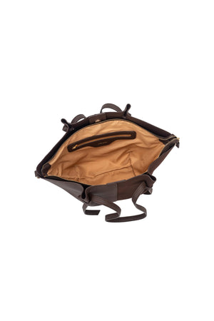Carraig Donn Brown Faux Leather Winged Shoulder Tote Bag