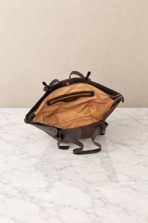Carraig Donn Brown Faux Leather Winged Shoulder Tote Bag