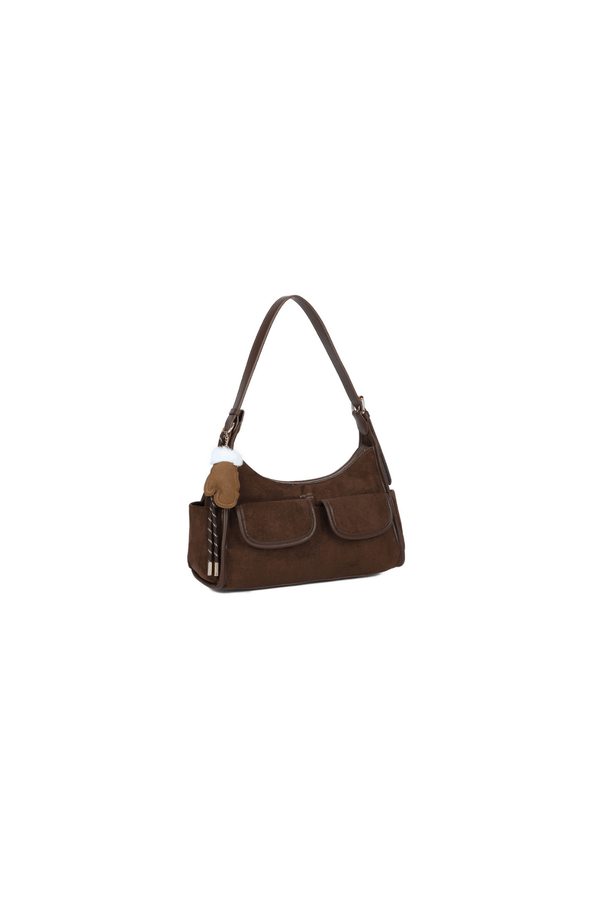 Carraig Donn Brown Faux Suede Front Pocket Hobo Shoulder Bag