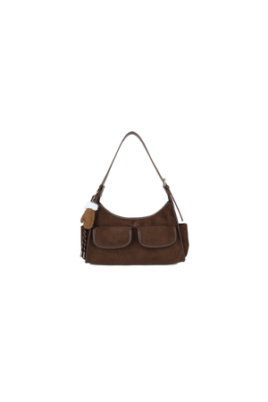 Carraig Donn Brown Faux Suede Front Pocket Hobo Shoulder Bag