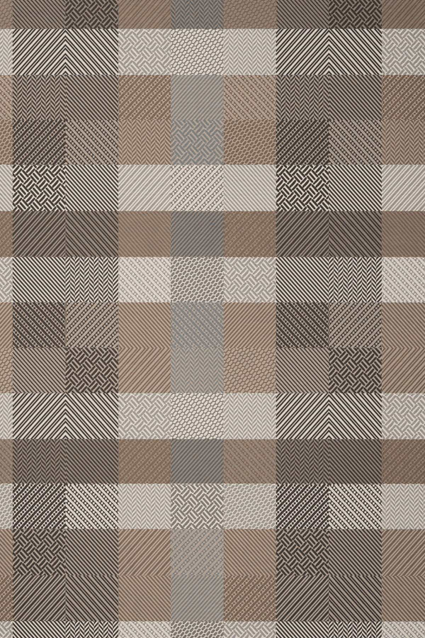 Carraig Donn Brown Herringbone Check Blanket With Fine Velour Binding