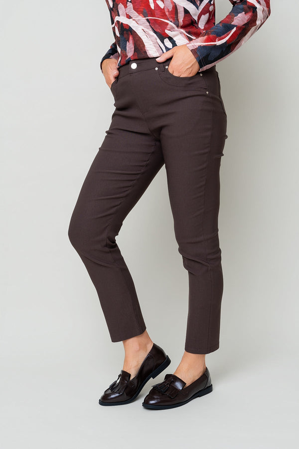 Carraig Donn Brown High Waisted Full Length 5 Pocket Bengaline Pants