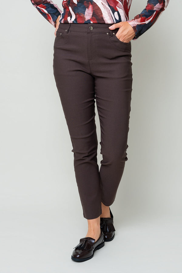 Carraig Donn Brown High Waisted Full Length 5 Pocket Bengaline Pants