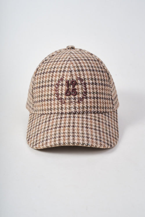 Brown Houndstooth Embroidered 1965 Baseball Cap