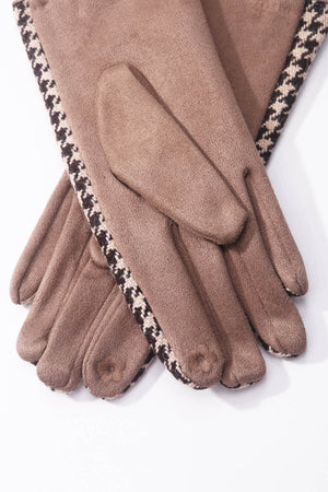 Carraig Donn Brown Houndstooth Touchscreen Gloves