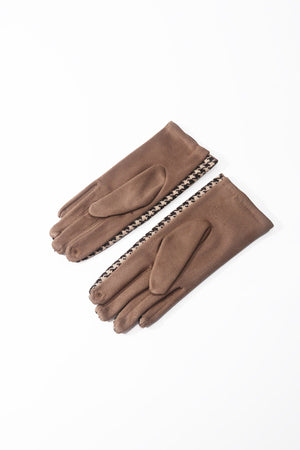 Carraig Donn Brown Houndstooth Touchscreen Gloves