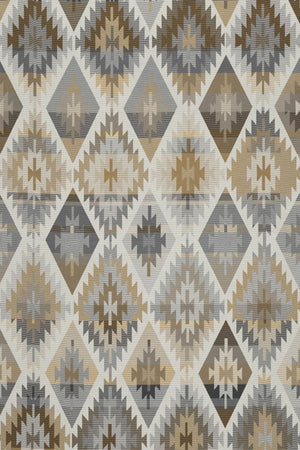 Carraig Donn Brown Ikat Diamond Blanket With Fringes
