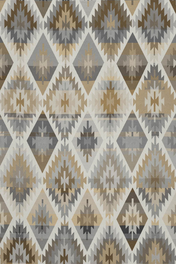 Carraig Donn Brown Ikat Diamond Blanket With Fringes