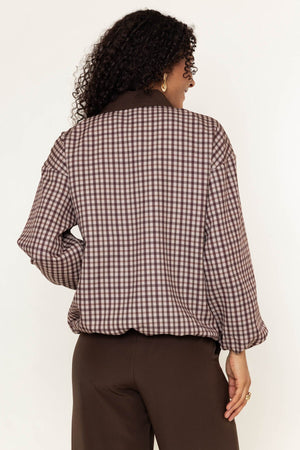 Carraig Donn Brown Printed Zip Up Bomber Jacket