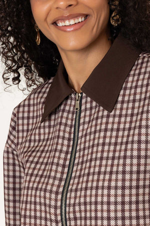 Carraig Donn Brown Printed Zip Up Bomber Jacket