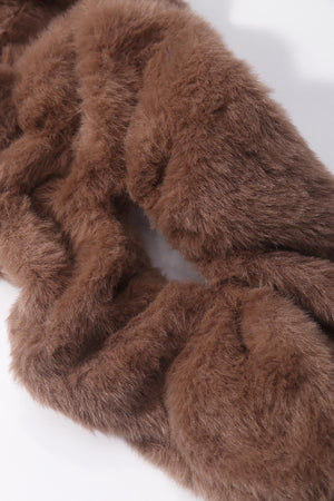 Carraig Donn Brown Ruched Faux Fur Scarf