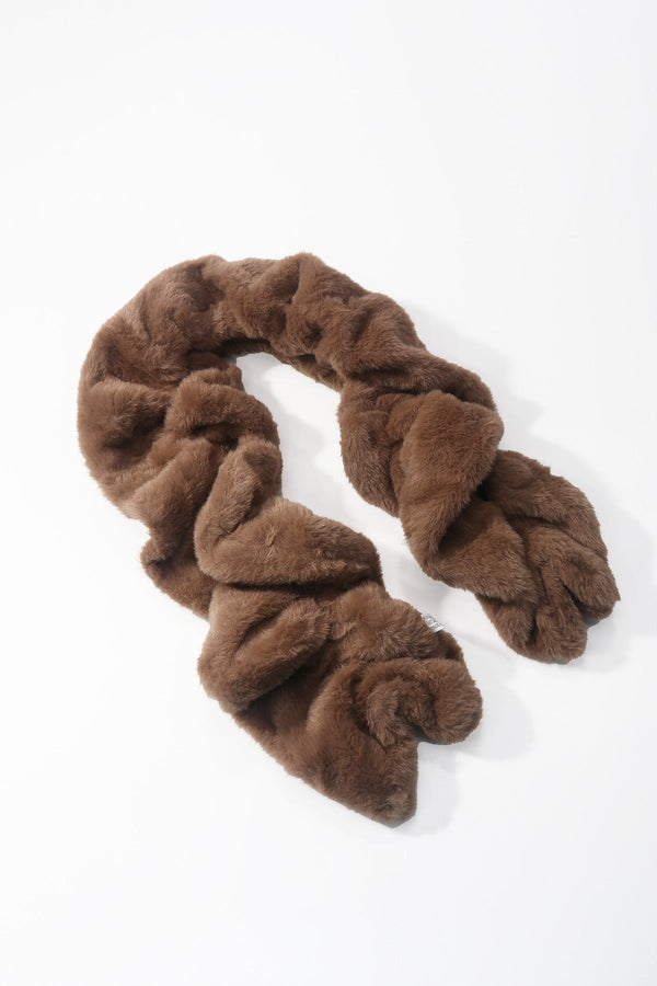 Carraig Donn Brown Ruched Faux Fur Scarf