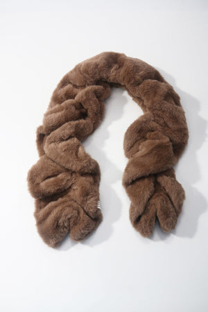 Carraig Donn Brown Ruched Faux Fur Scarf