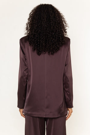 Carraig Donn Brown Sateen Single Breasted Longline Boyfriend Blazer