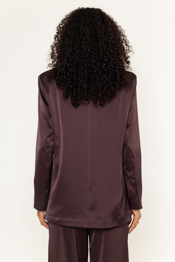 Carraig Donn Brown Sateen Single Breasted Longline Boyfriend Blazer