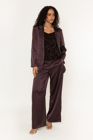 Carraig Donn Brown Sateen Single Breasted Longline Boyfriend Blazer