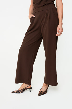 Carraig Donn Brown Scuba High Waisted Trousers