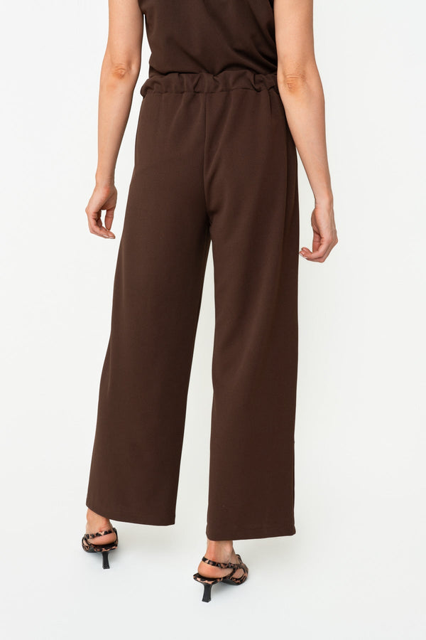 Carraig Donn Brown Scuba High Waisted Trousers